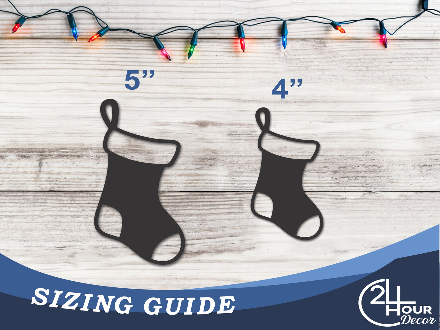 Custom Metal Stocking Ornament | 4" to 5" | 20+ Color Options