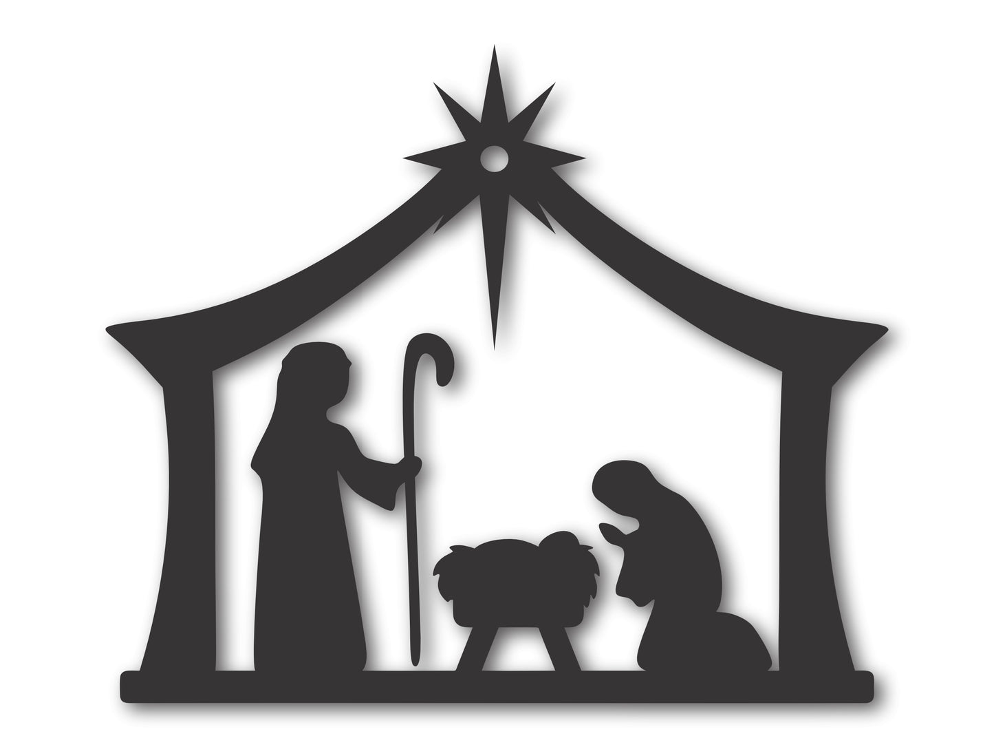 Custom Metal Nativity Scene Ornament | 4" to 5" | 20+ Color Options