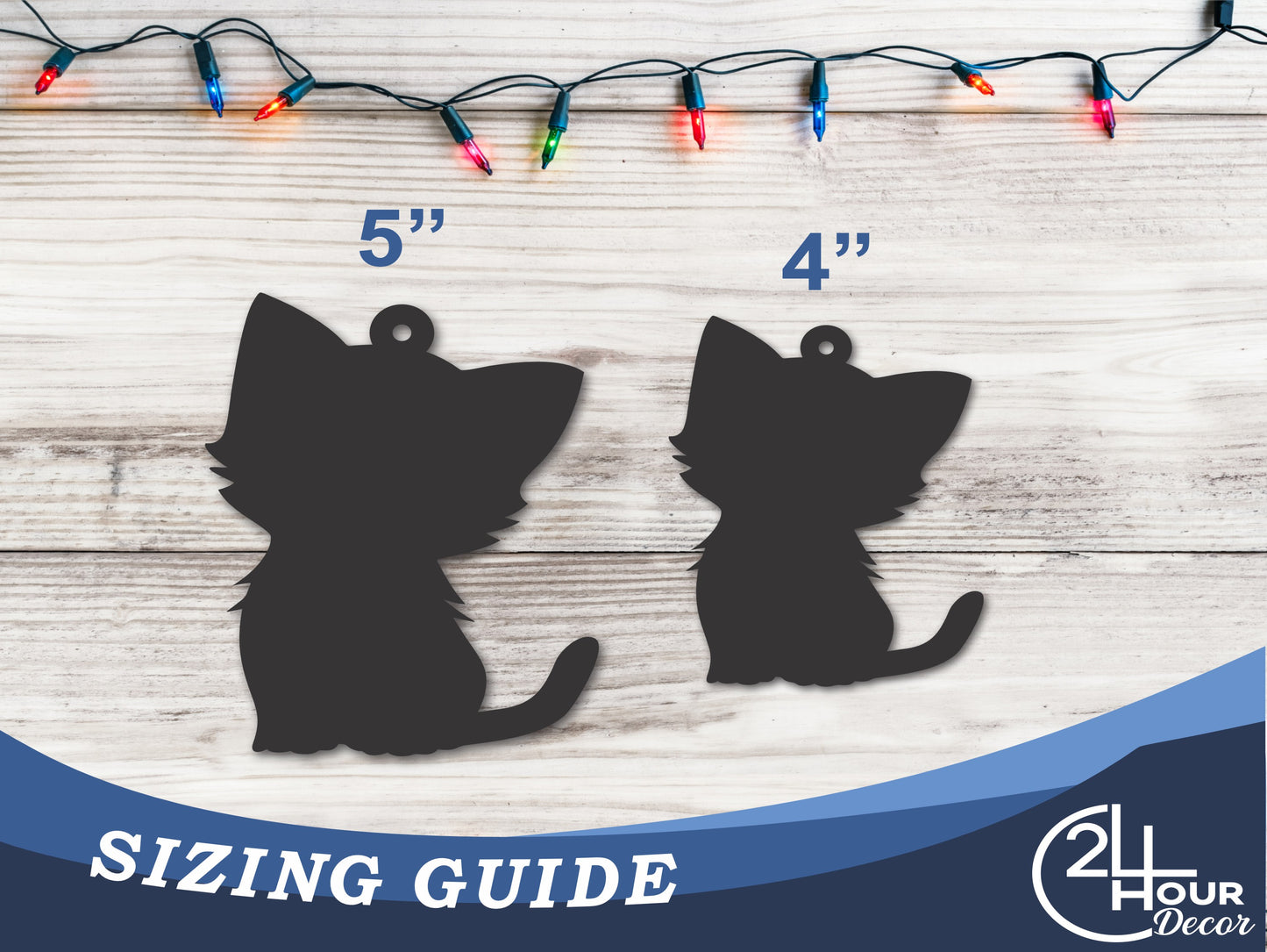 Custom Metal Kitten Ornament | 4" to 5" | 20+ Color Options