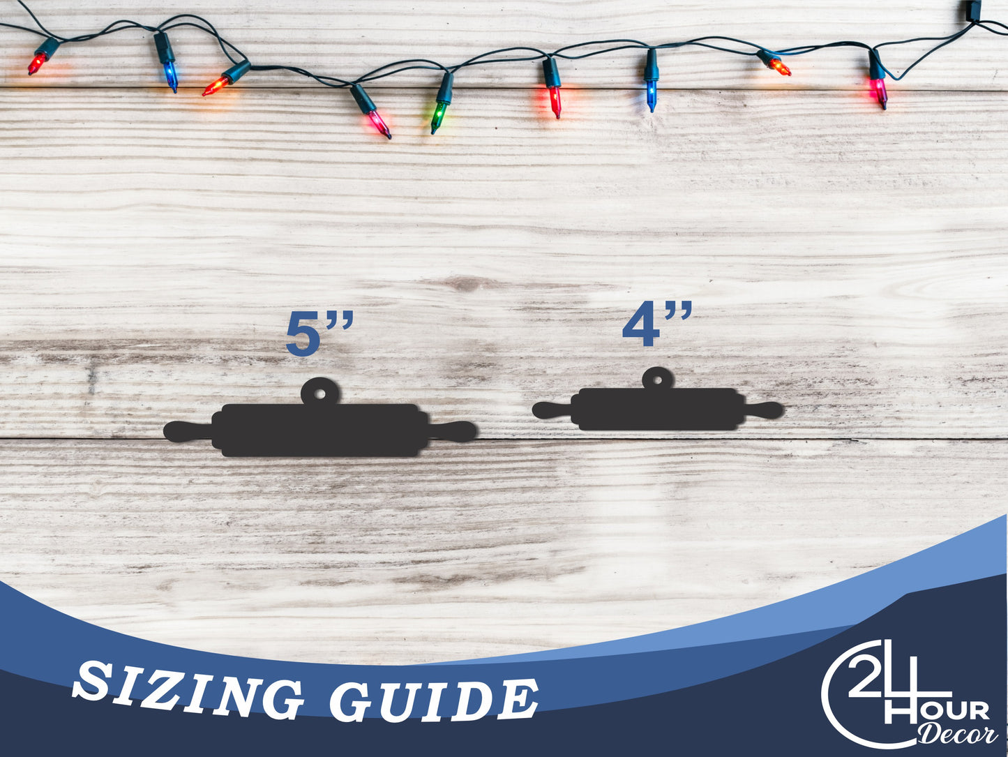 Custom Metal Rolling Pin Ornament | 4" to 5" | 20+ Color Options