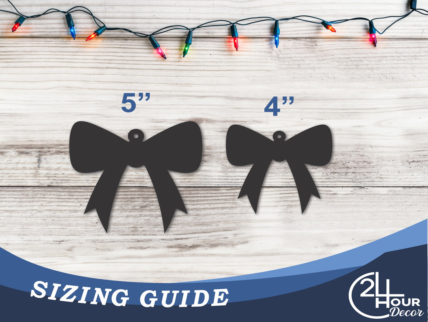 Custom Metal Bow Ornament | 4" to 5" | 20+ Color Options