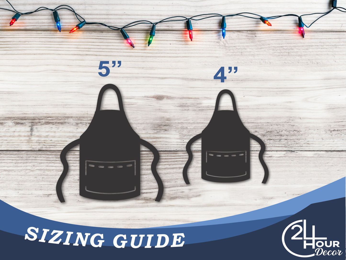 Custom Metal Apron Ornament | 4" to 5" | 20+ Color Options