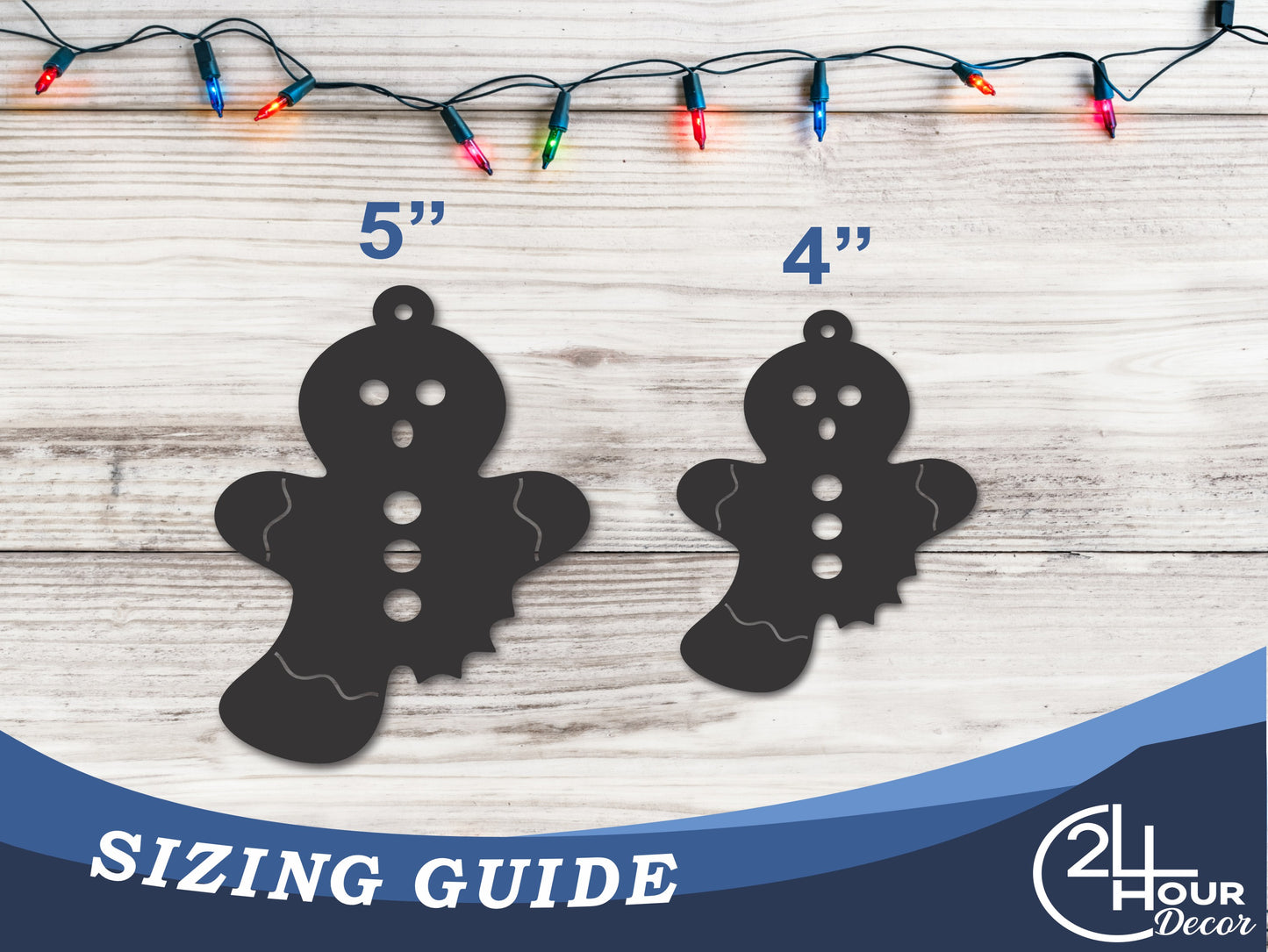 Custom Metal Gingerbread Man with Bite Ornament | 4" to 5" | 20+ Color Options