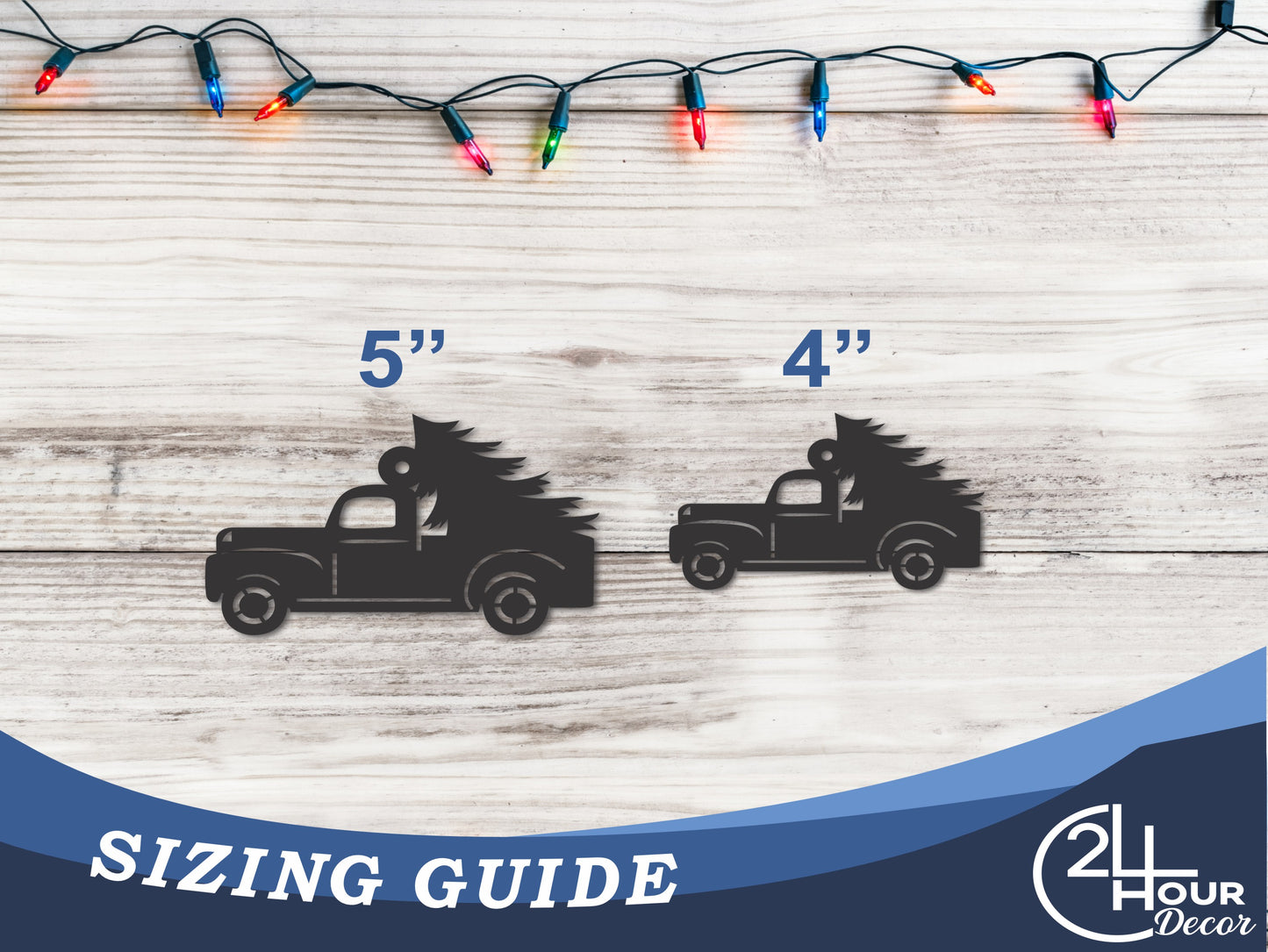 Custom Metal Tree Truck Ornament | 4" to 5" | 20+ Color Options