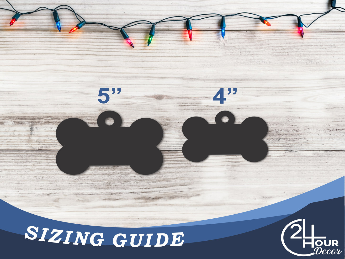 Custom Metal Bone Ornament | 4" to 5" | 20+ Color Options