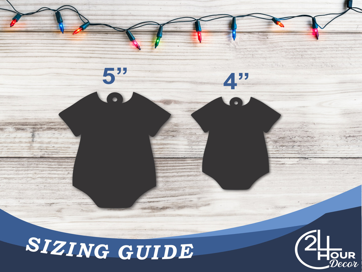 Custom Metal Onesie Ornament | 4" to 5" | 20+ Color Options