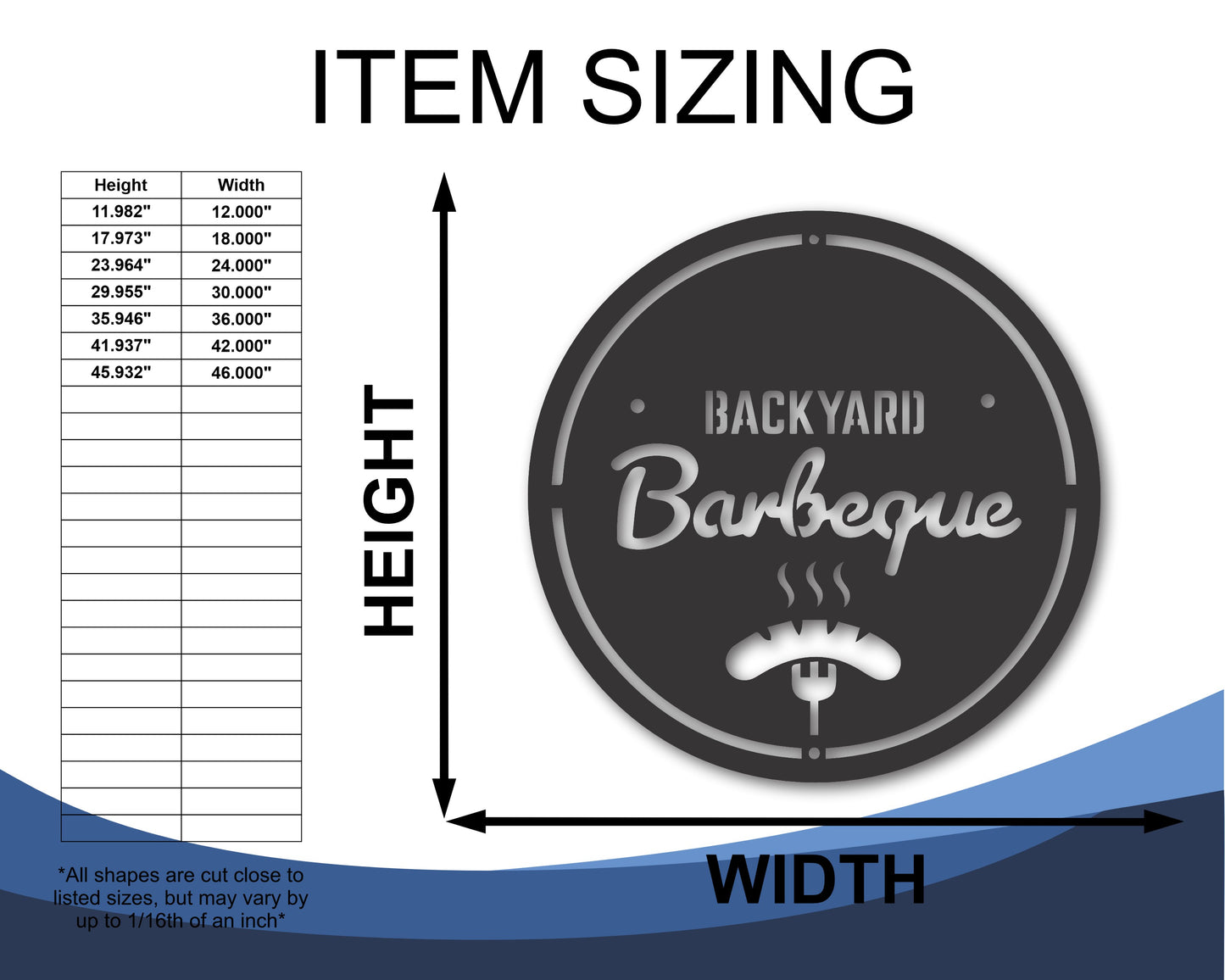 Metal Backyard BBQ Sign | 20+ Color Options