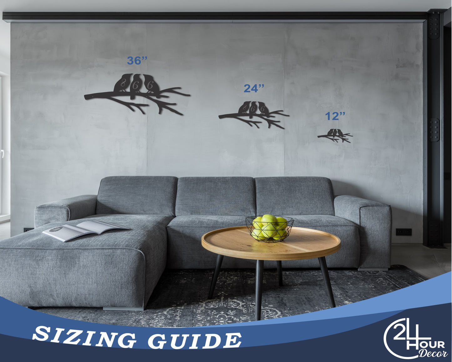 Custom Metal Bird Address Sign | Metal Wildlife House Numbers | Indoor Outdoor | Up to 46" | 20+ Color Options