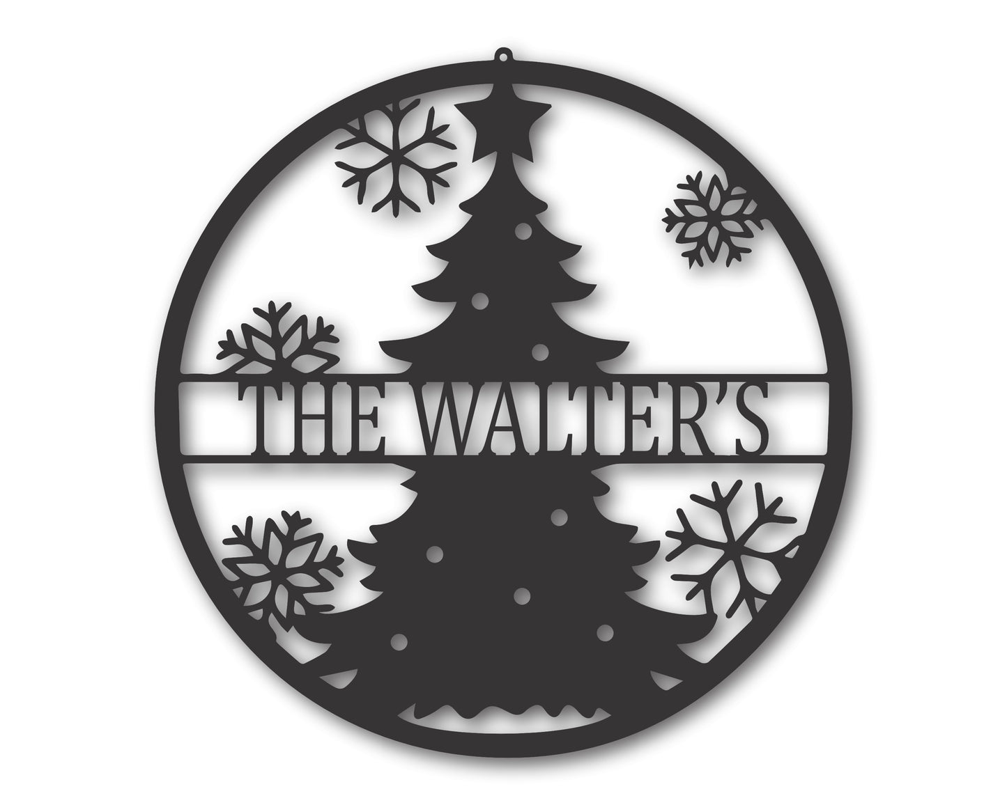 Custom Metal Family Christmas Tree Wall Art | 20+ Color Options
