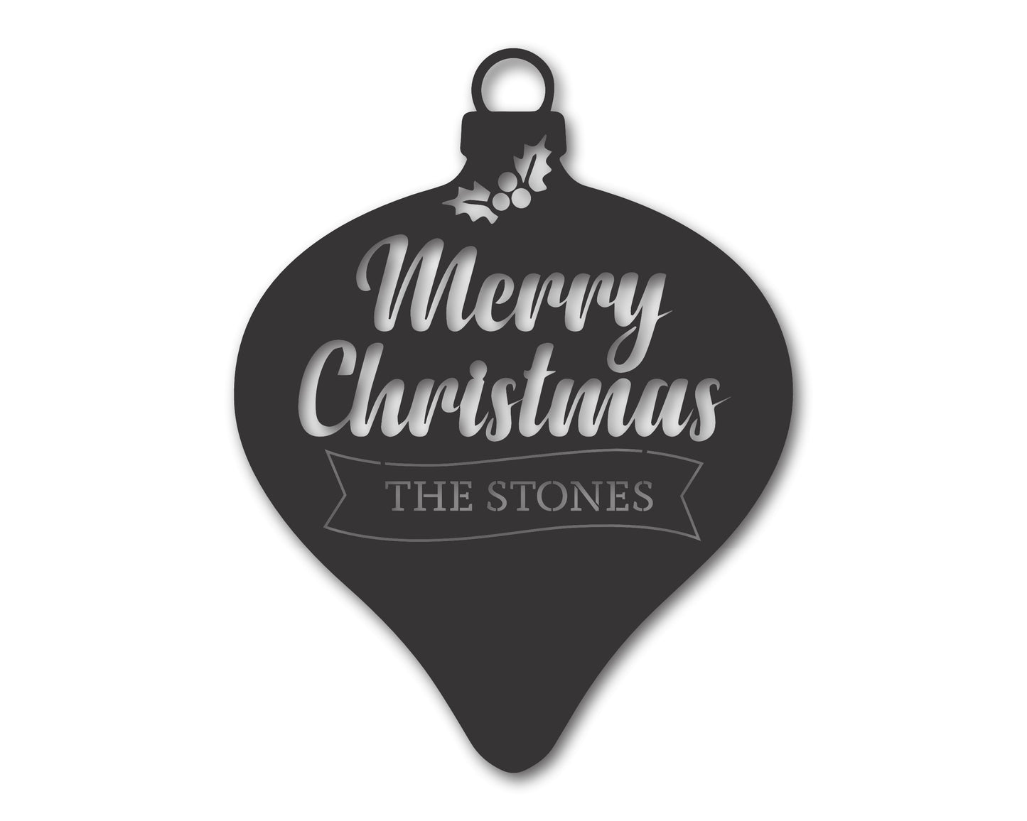 Custom Metal Christmas Ornament Wall Art | Metal Christmas Sign | 20+ Color Options