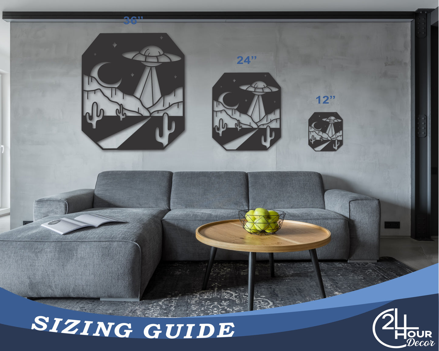Metal UFO Over Desert Wall Art | 20+ Color Options