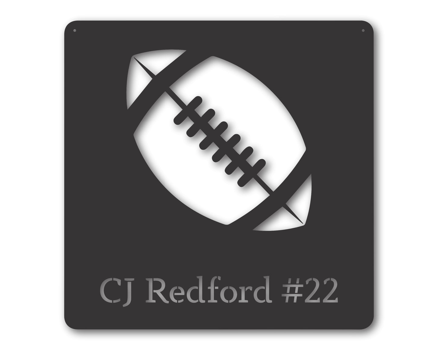 Custom Metal Football Wall Art - Metal Sports Sign - 20+ Color Options