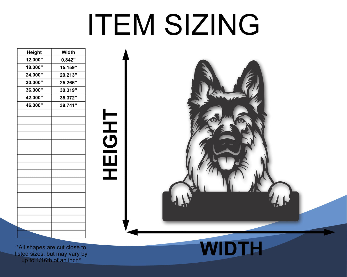 Custom Metal German Shepherd Wall Art - Metal Dog Breed Sign - 20+ Color Options
