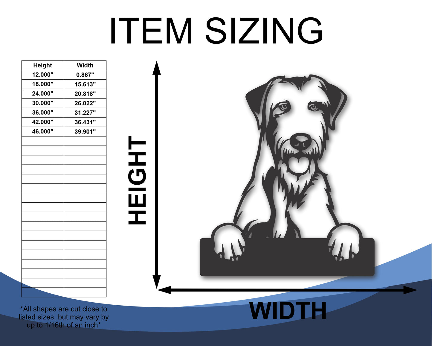 Custom Metal Irish Wolfhound Wall Art - Metal Dog Breed Sign - 20+ Color Options