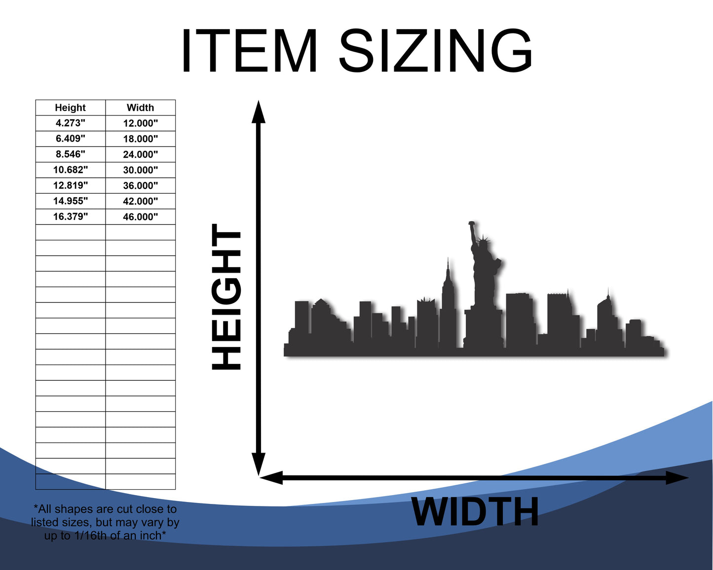 Custom Metal New York City NY Skyline | 20+ Color Options
