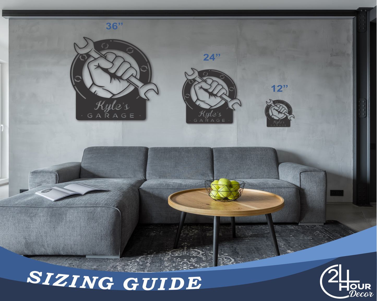 Custom Metal Garage Wrench Wall Art | 20+ Color Options