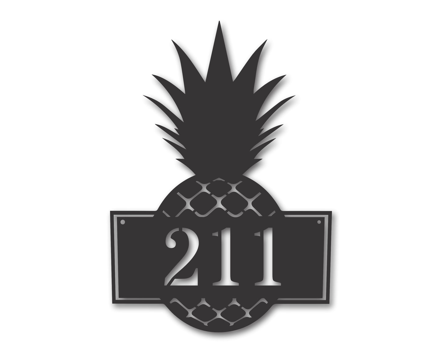 Custom Metal Pineapple House Number Wall Art | 20+ Color Options