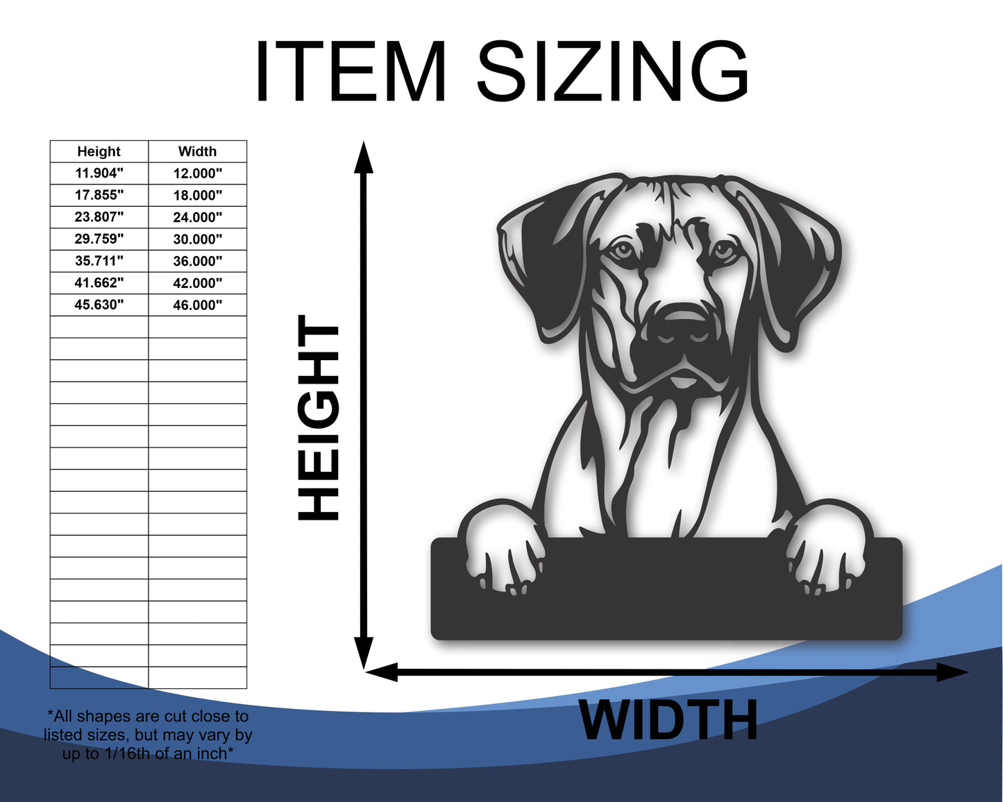 Custom Metal Rhodesian Ridgeback Wall Art - Metal Dog Breed Sign - 20+ Color Options