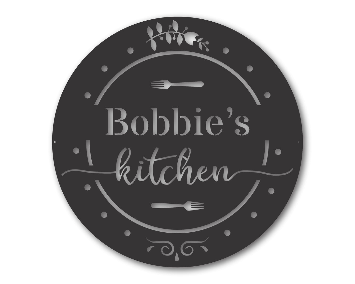 Custom Metal Round Metal Kitchen Wall Art | 20+ Color Options
