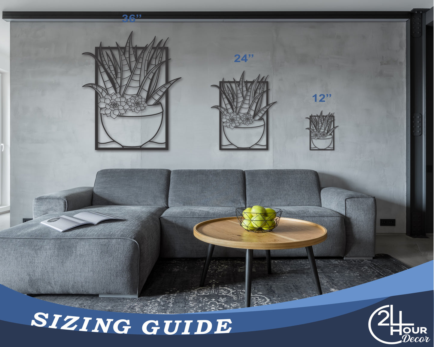 Metal Aloe Vera Wall Art | Metal Plant Lovers Sign | 20+ Color Options