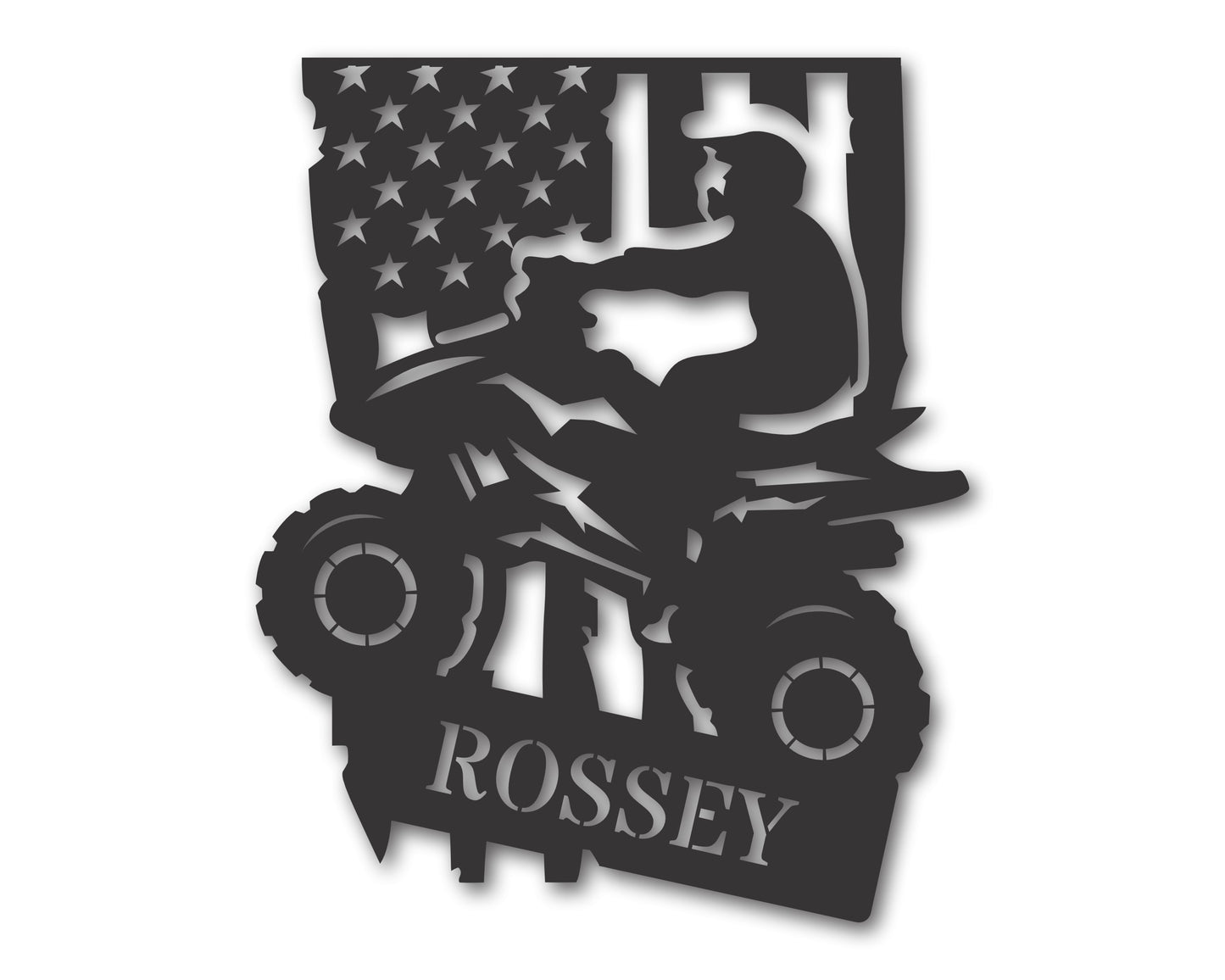 Custom Metal American Quad Rider Wall Art | 20+ Color Options