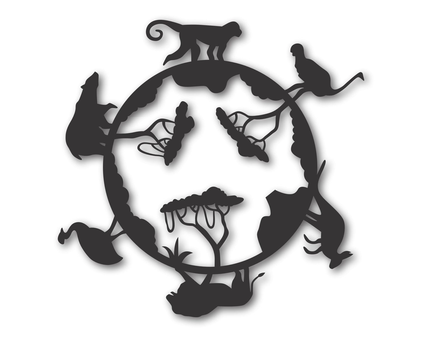 Metal World Safari Wall Art | 20+ Color Options