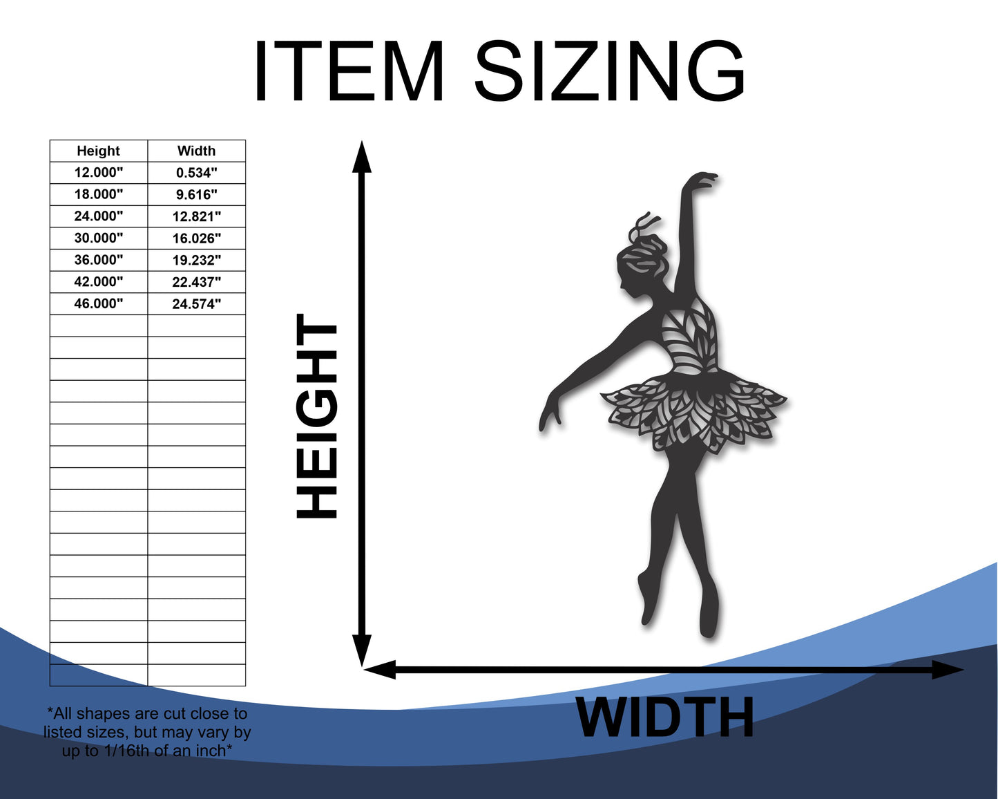 Metal Ballerina Dancer Wall Art | 20+ Color Options