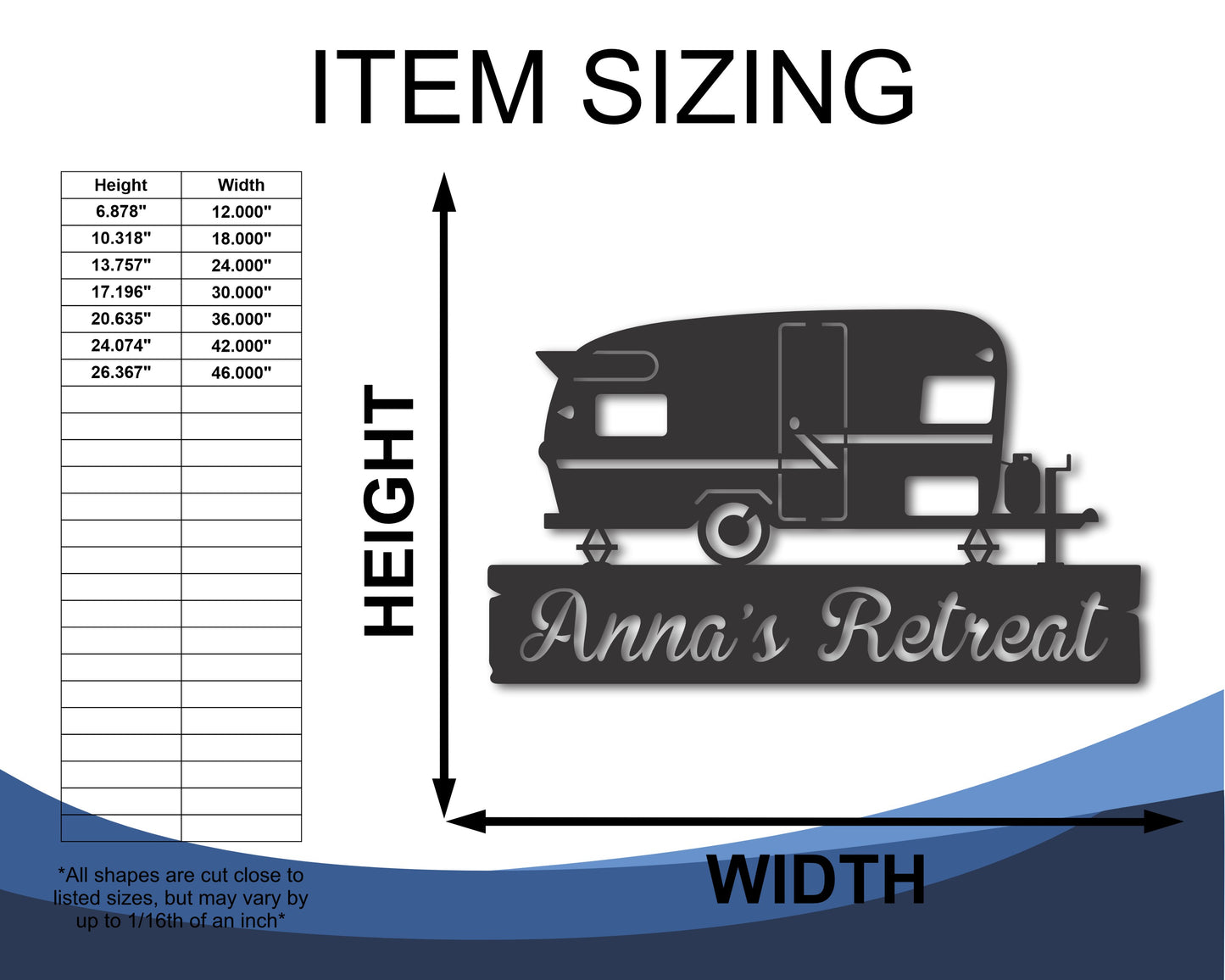 Custom Metal Camper Van Wall Art | 20+ Color Options