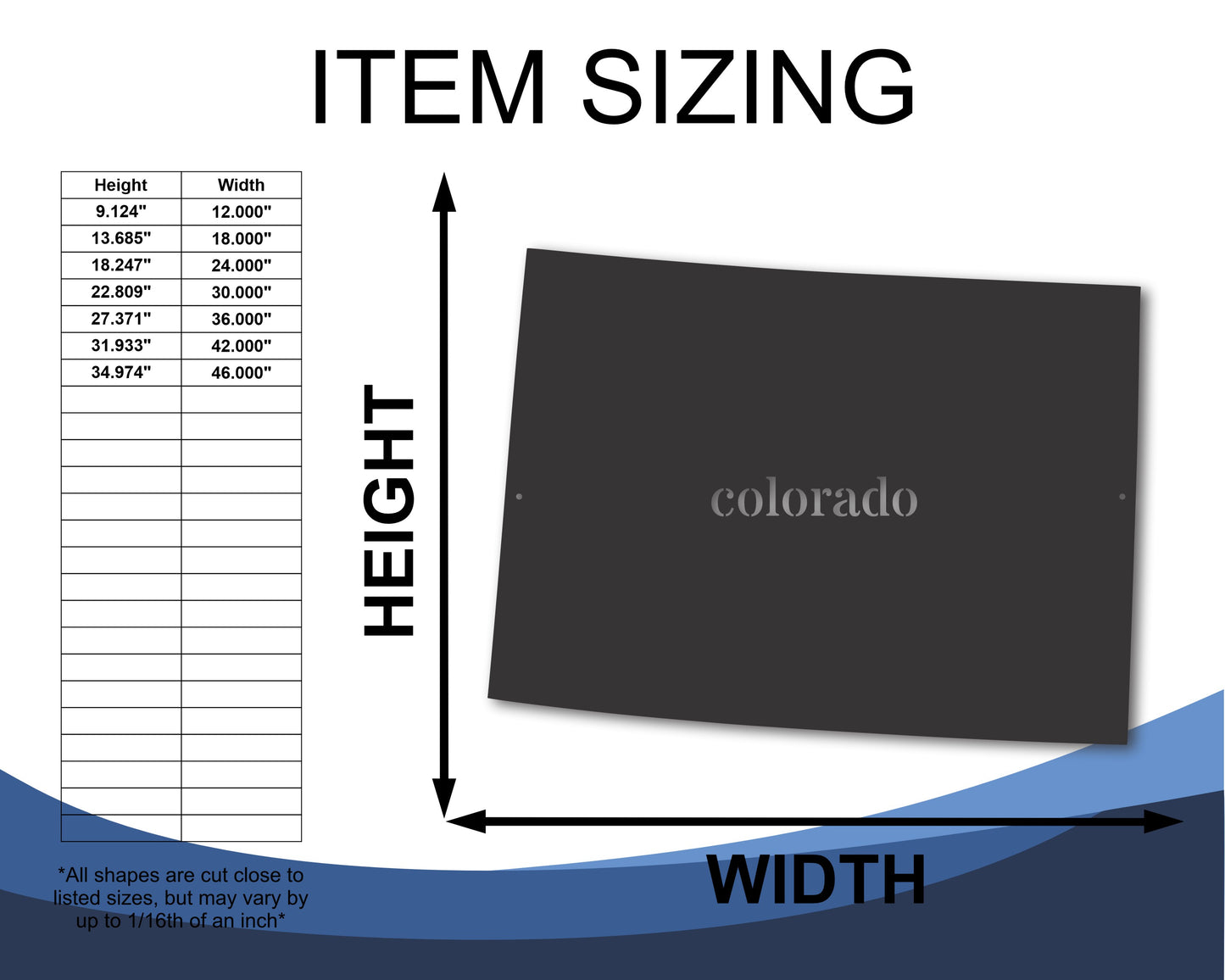 Metal Colorado Wall Art - Custom Metal US State Sign - 20+ Color Options