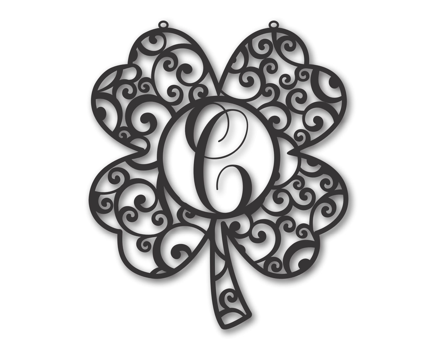 Custom Metal Four Leaf Clover Monogram Wall Art - Metal St Patrick's Day Sign - 20+ Color Options