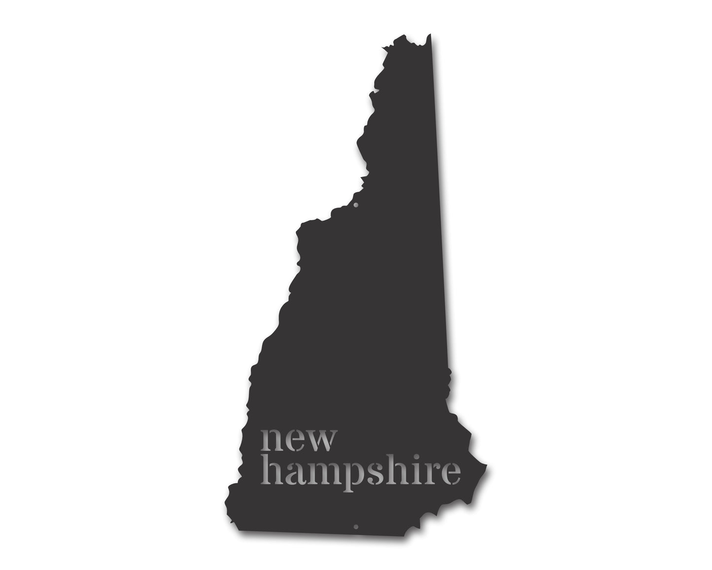 Metal New Hampshire Wall Art - Custom Metal US State Sign - 20+ Color Options