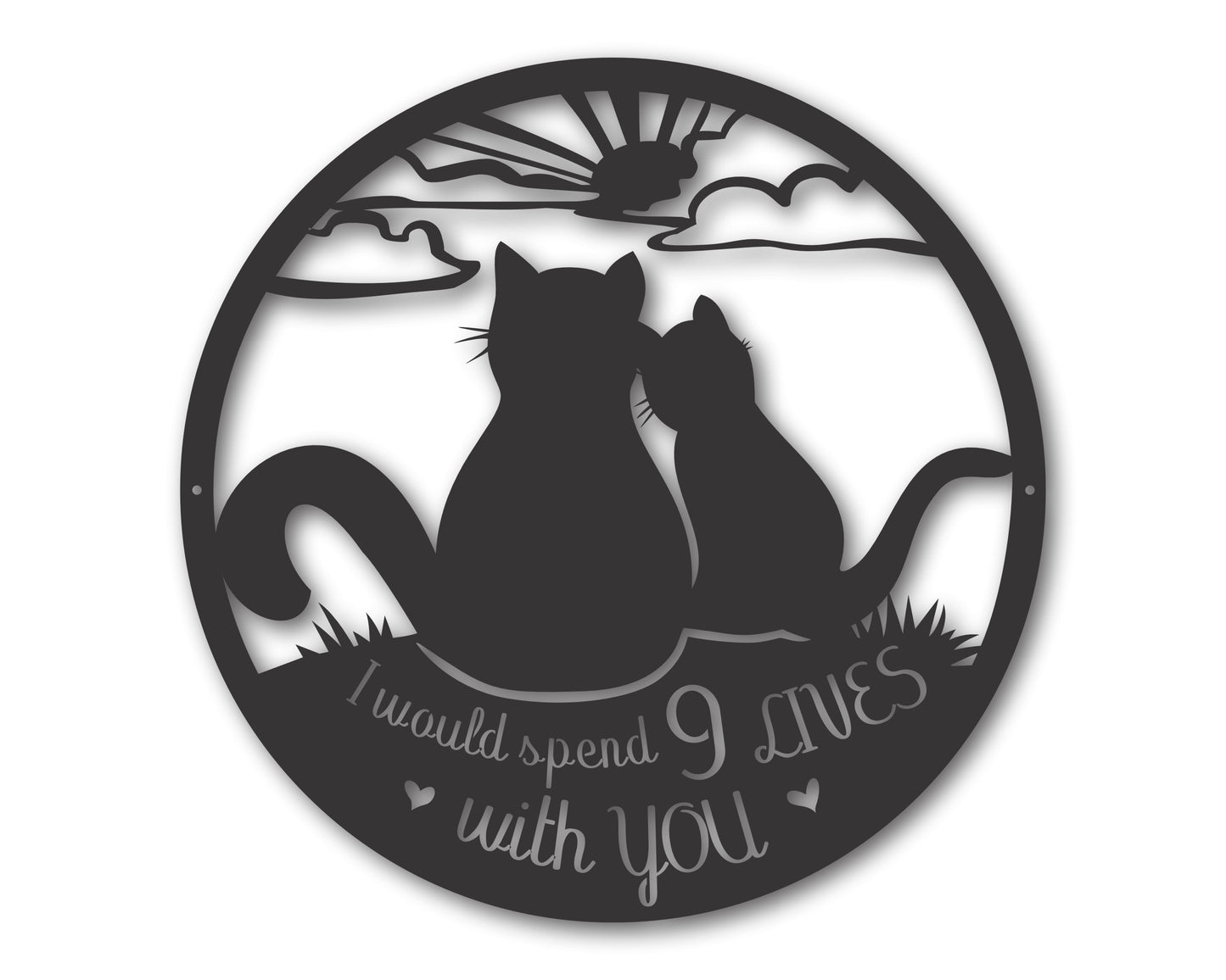 Metal Nine Lives Wall Art | 20+ Color Options