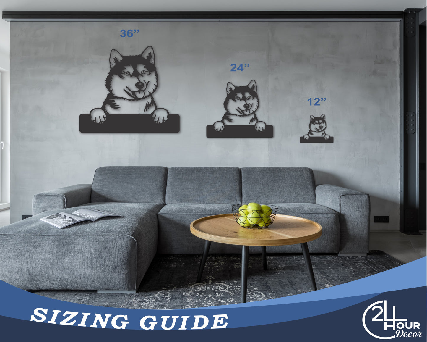 Custom Metal Siberian Husky Wall Art - Metal Dog Breed Sign - 20+ Color Options