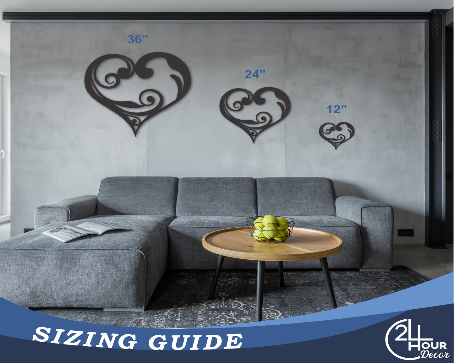 Metal Swirly Heart Wall Art | 20+ Color Options