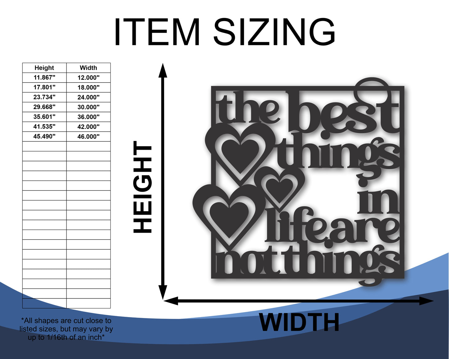 Metal The Best Things in Life Wall Art | 20+ Color Options