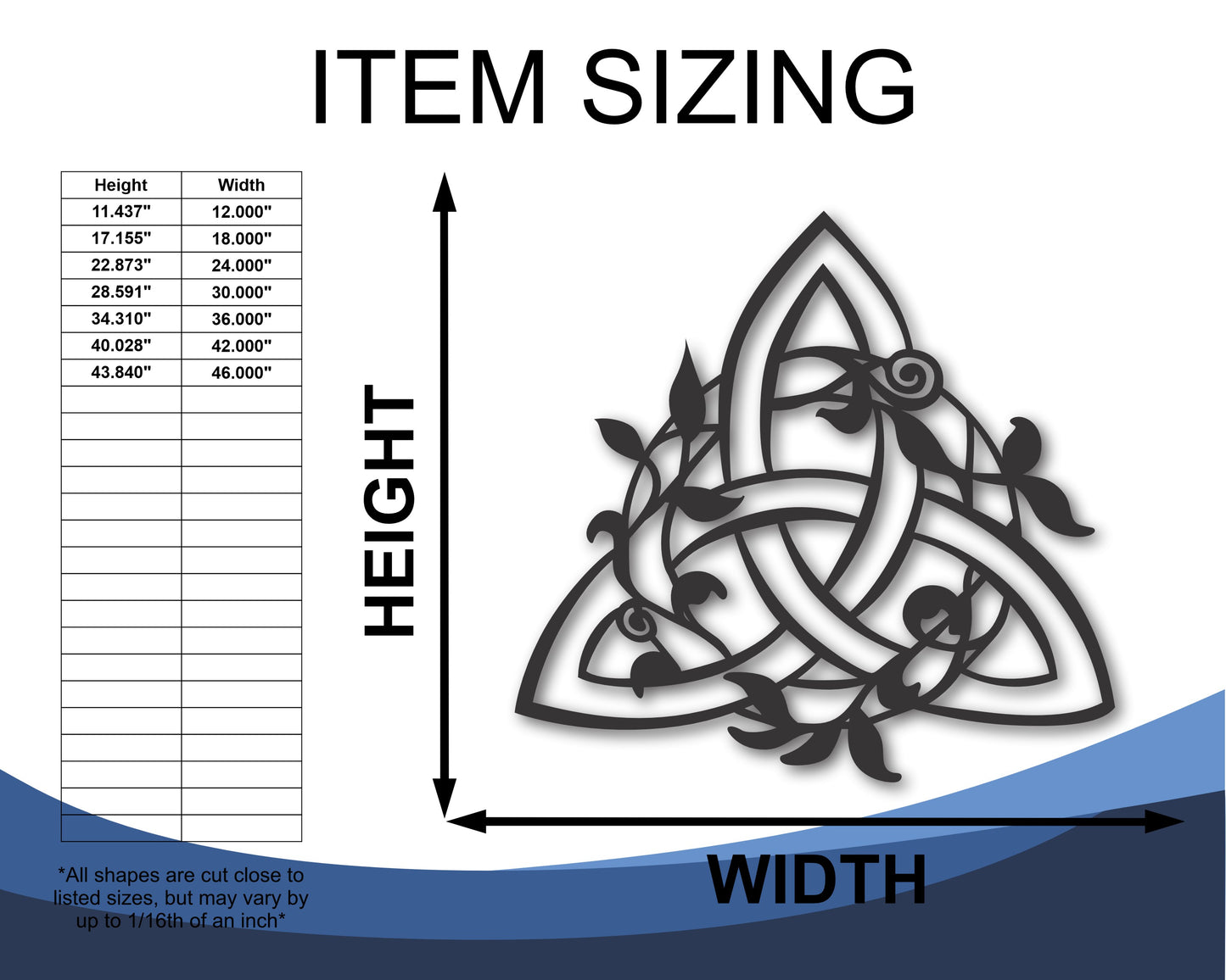 Metal Triquetra Wall Art - Metal Celtic Sign - 20+ Color Options