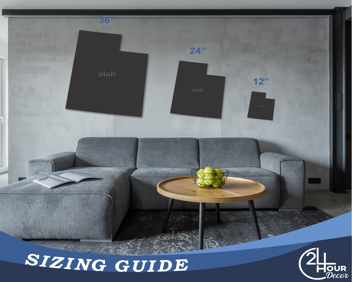 Metal Utah Wall Art - Custom Metal US State Sign - 20+ Color Options