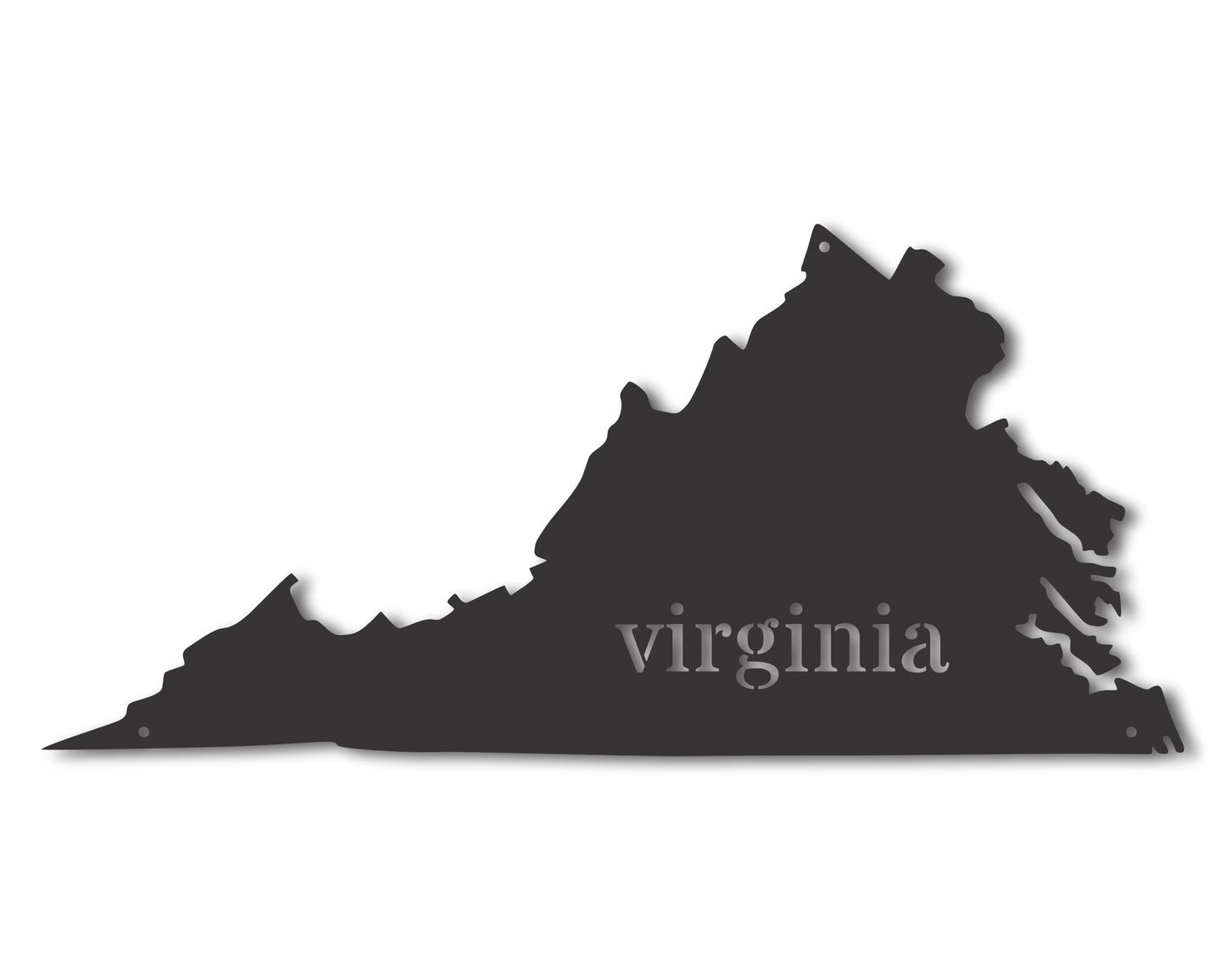 Metal Virginia Wall Art - Custom Metal US State Sign - 20+ Color Options