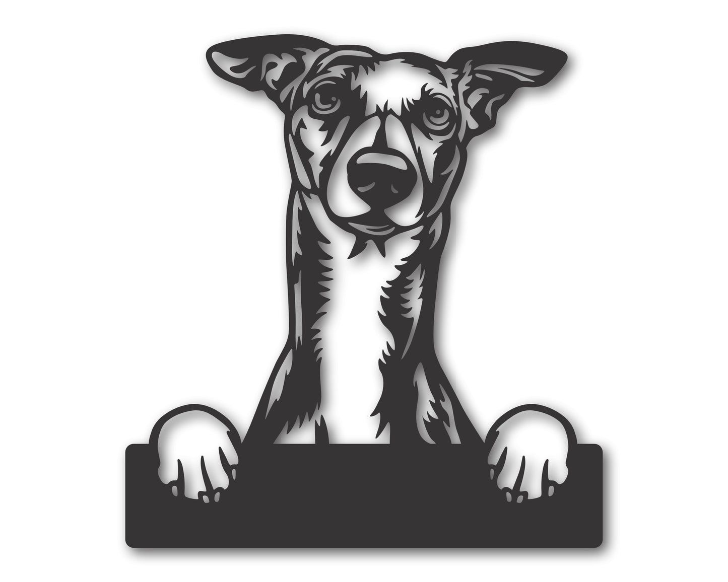 Custom Metal Whippet Wall Art | Metal Dog Breed Sign | Indoor Outdoor | Up to 46" | 20+ Color Options
