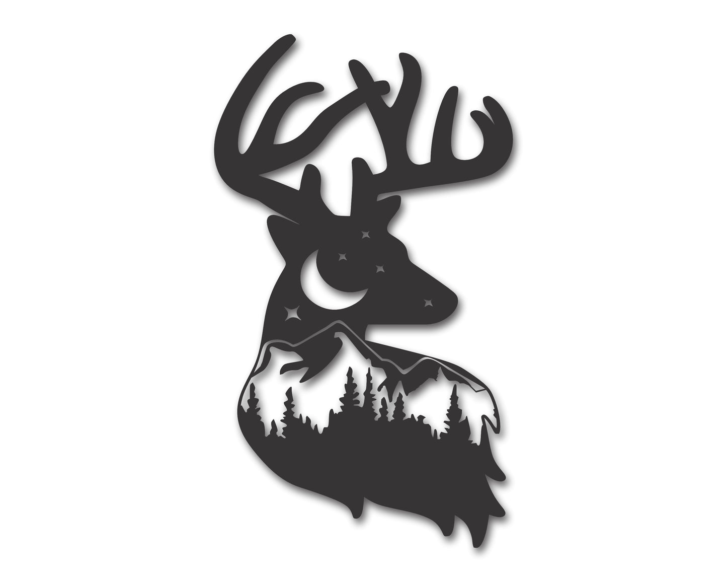 Metal Buck Mountain Landscape | 20+ Color Options