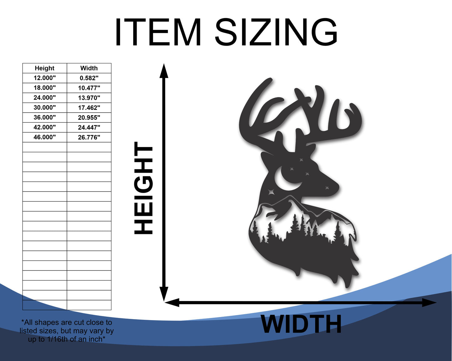 Metal Buck Mountain Landscape | 20+ Color Options