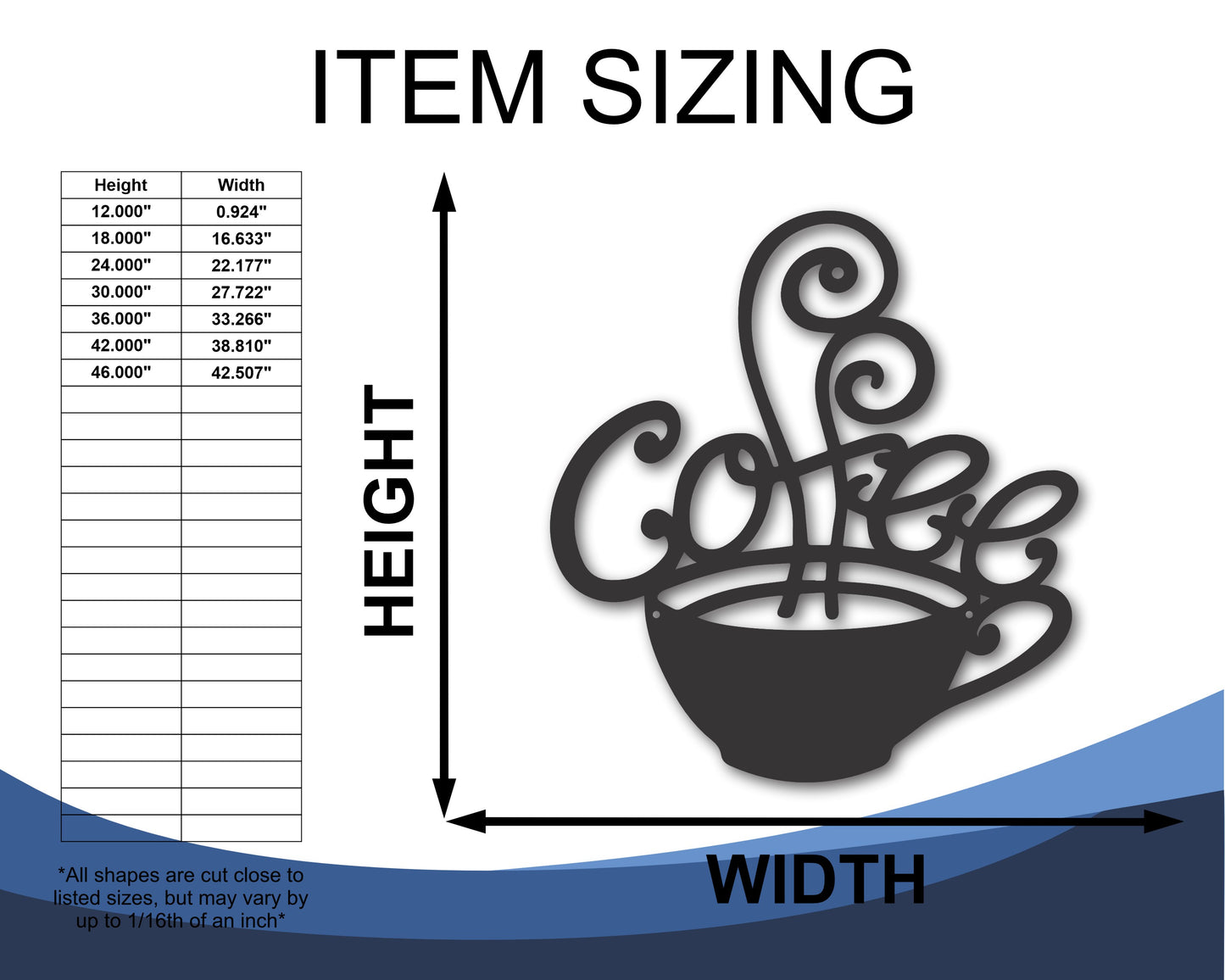 Metal Coffee Sign | Metal Coffee Bar Wall Decor | 20+ Color Options