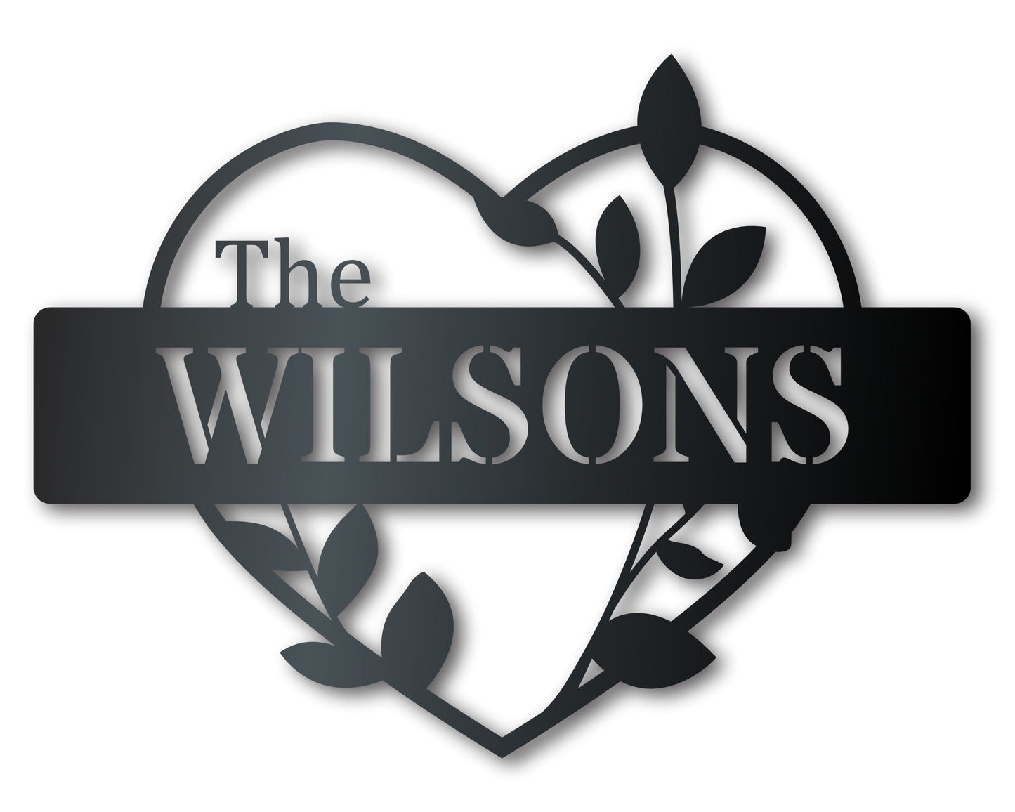 Custom Metal Family Leaf Heart Wall Art | 20+ Color Options