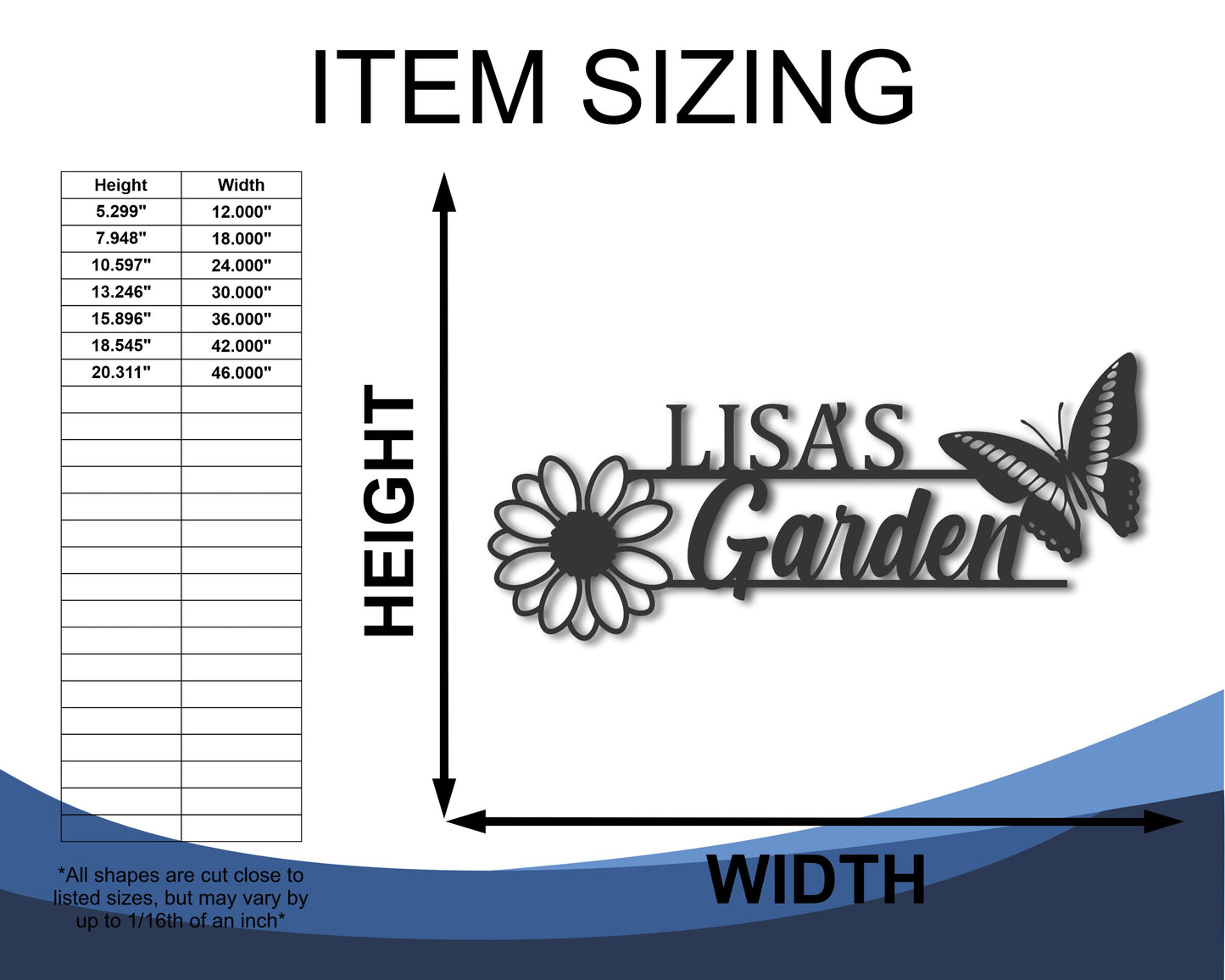 Custom Metal Garden Sign | 20+ Color Options