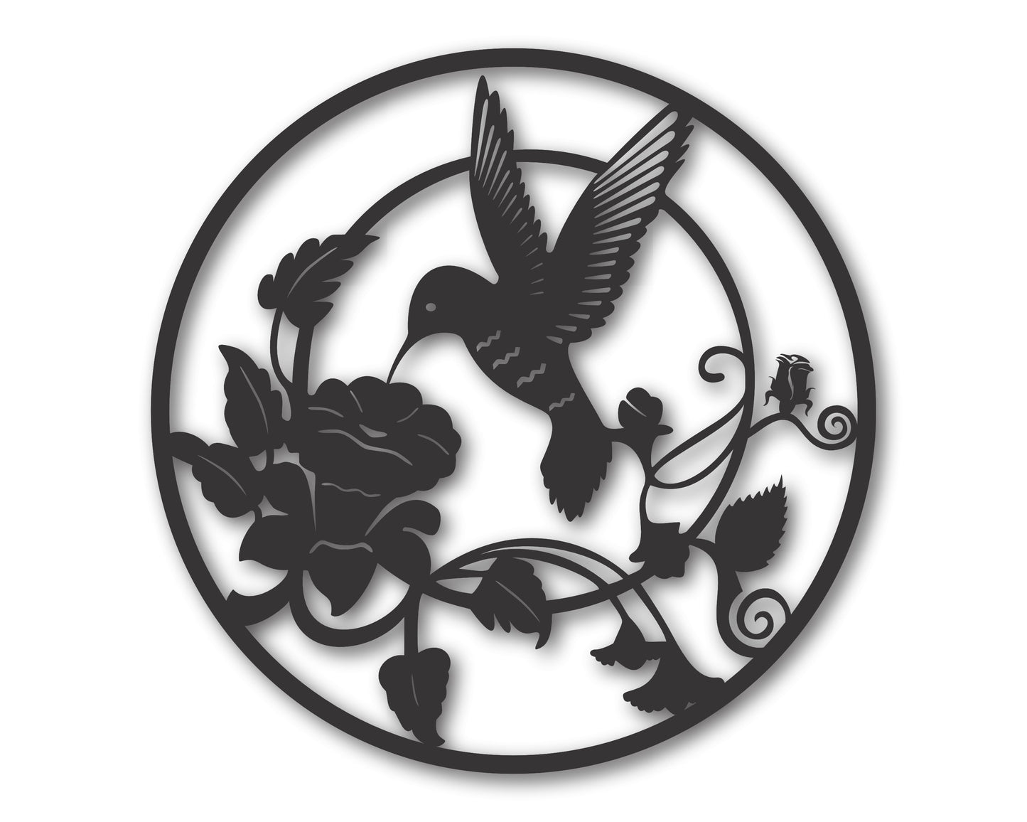 Metal Hummingbird Round Wall Art | Hummingbird Garden Decor | 20+ Color Options