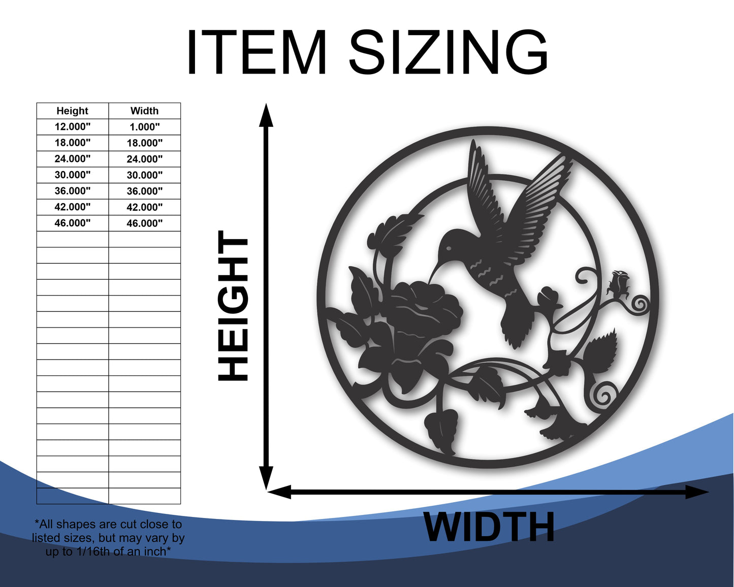 Metal Hummingbird Round Wall Art | Hummingbird Garden Decor | 20+ Color Options