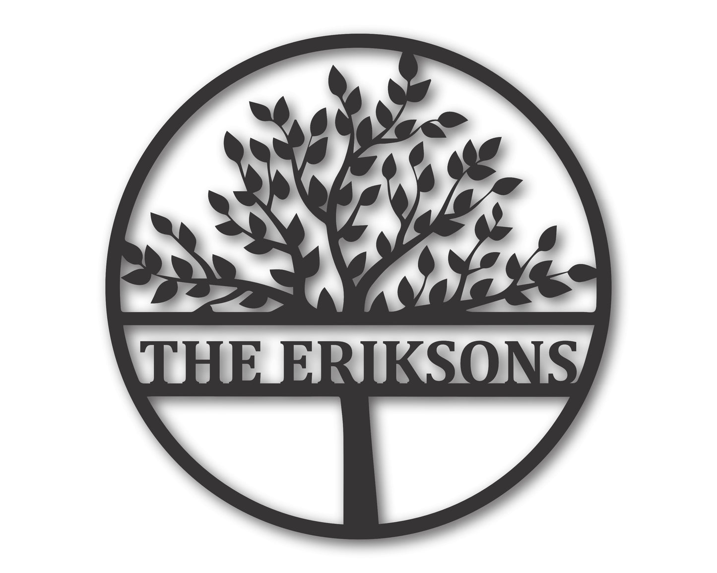 Custom Metal Monogram Family Tree Wall Art