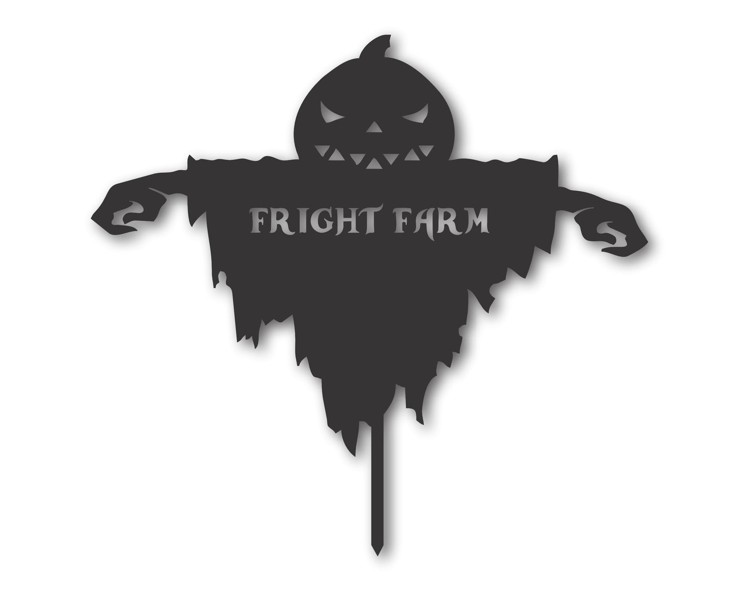 Custom Metal Pumpkin Scarecrow Yard Stake | Metal Halloween Yard Sign | 20+ Color Options