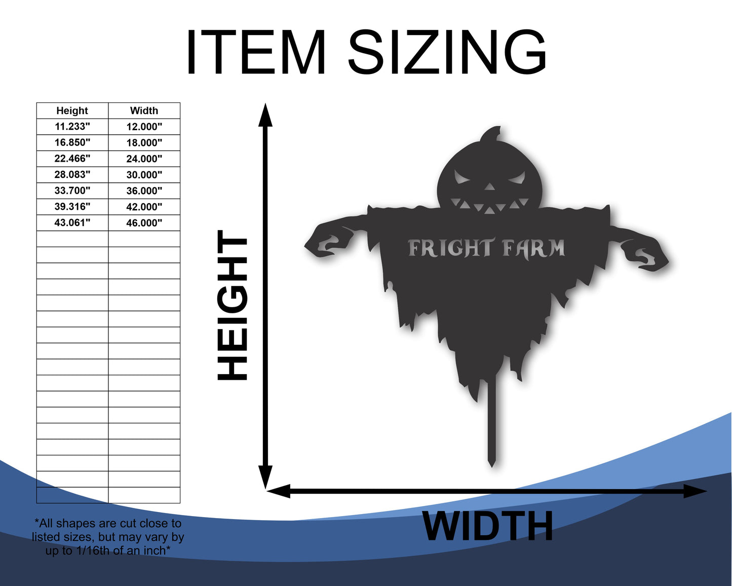 Custom Metal Pumpkin Scarecrow Yard Stake | Metal Halloween Yard Sign | 20+ Color Options
