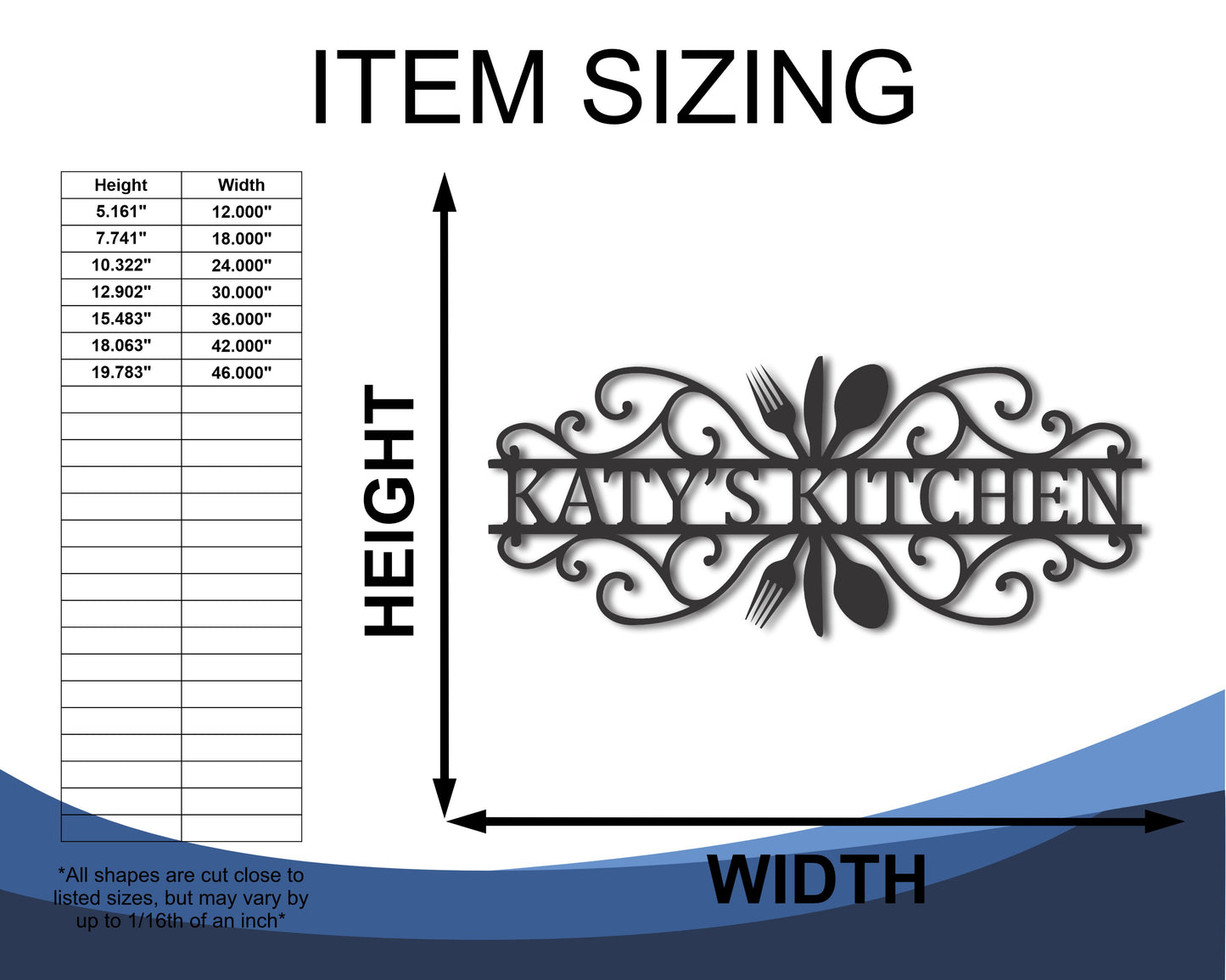 Custom Metal Kitchen Silverware Wall Art | 20+ Color Options